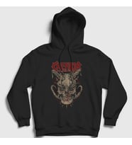 Presmono Unisex Siyah Skull Kreator Kapüşonlu Sweatshirt 93448tt