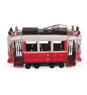 Dekoratif Metal Taksim Tramvay Vintage Biblo Hediyelik