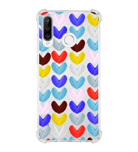 PrintiFy Huawei P30 Lite Uyumlu Water Color 1 Baskılı Şeffaf Köşe Korumalı Antişok Kılıf