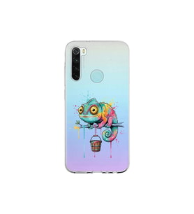 Redmi Note 8 ile Uyumlu Splash Bukalemun Tasarımlı Şeffaf Silikon Kılıf