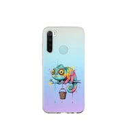 Redmi Note 8 ile Uyumlu Splash Bukalemun Tasarımlı Şeffaf Silikon Kılıf