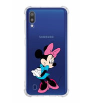 Samsung Galaxy M10  Köşe Korumalı Antişok Kapak Minnie Mouse Tasarımlı Şeffaf  Kılıf