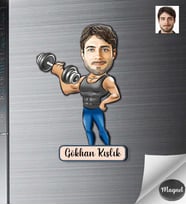 Kişiye Özel Fitness Erkek Ahşap Magnet -4