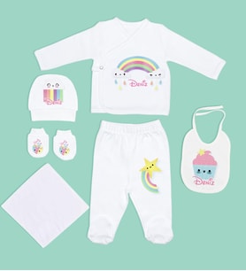BK Kids Kişiye Özel Hastane Çıkışı, Bebek Kıyafeti, Yeni Doğan Bebek Hediyesi, 6 Parça Bebek Elbise Giyim Seti-2