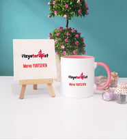 Fizyoterapist Kupa Bardak Pembe Dekoratif Taş Baskı