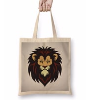 Lion Head Mascot Logo Bez Çanta Uzun Saplı