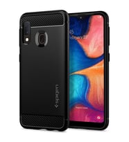 Spigen Galaxy A20e ile Uyumlu Kılıf Rugged Armor Matte Black