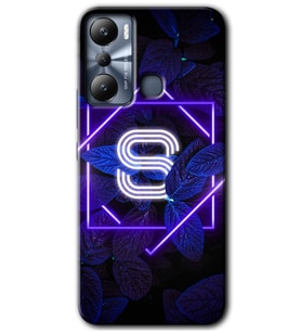 İnfinix Hot 20i Kılıf HD Desen Baskılı Kılıf - Dark Neon Yaprak S Harfi
