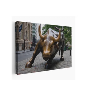 New York Boğa Heykeli Kanvas Tablo / Charging Bull-5160