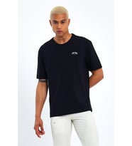 Erkek Bisiklet Yaka  New York Baskılı Tshirt SPR25TS29 (Siyah)