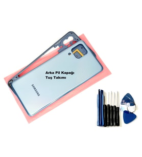Tkgz Samsung Galaxy M32 KASA Arka Pil Batarya Kapağı (TAMİR SETİ) MAVİ