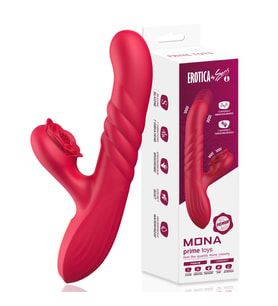 PRIME TOYS Mona Şarjlı İleri Geri Hareketli Titreşimli 2 in 1 Klitoris G Nokta Uyarıcı Vibratör
