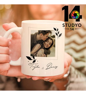 Stüdyo 14 Kişiye Özel İsim Soyisim ve Özel Tasarım Fotoğraf Alanlı Güneş Kupa -Mug ( Sevgiliye -Arkadaşa Hediye)