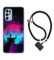 Oppo Reno 6 Kılıf Resimli Boyun Askılı İpli Desenli Silikon Series Lost Warrior 1840