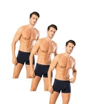 Looksense Erkek Dude 3Lü İnce Bel Lastikli Likralı Boxer 12003 (Lacivert)