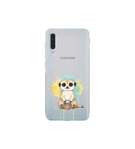 Samsung Galaxy A30S ile Uyumlu Splash Mirket Tasarımlı Şeffaf Silikon Kılıf