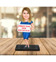 Kişiye Özel Karikatür Biblo KADIN TANITIM &  REKLAMLI