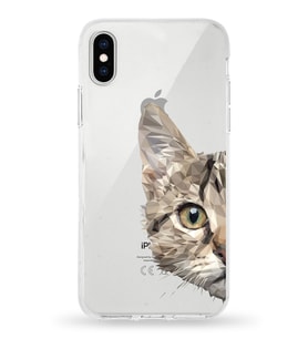 Apple iPhone XS Uyumlu Kapak Catface Tasarımlı Şeffaf Silikon Kılıf