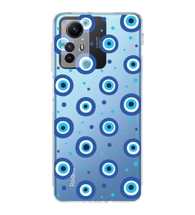PrintiFy Xiaomi Redmi Note 12S ile Uyumlu Nazar Boncuğu 1  Kamera Korumalı Şeffaf Silikon Kılıf