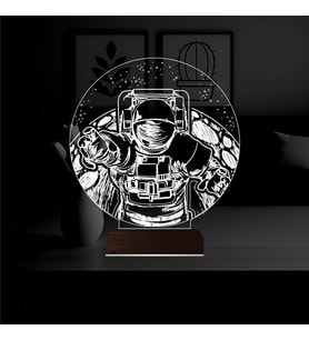 Luvivia Astronot Gezegen 3D Lamba - Masa Gece Lambası
