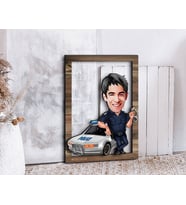 BK Gift Kişiye Özel Polis Karikatürlü 3D Ahşap Tablo, Sevgiliye Hediye, Arkadaşa Hediye, Yıl Dönümü Hediyesi, Doğum Günü Hediyesi-2
