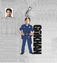Kişiye Özel İsimli Polis Erkek Ahşap Anahtarlık-1
