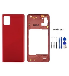 Samsung Galaxy A31 - SM-A315F FULL Kasa Arka Kapak Takım KIRMIZI - TAMİR SETİ
