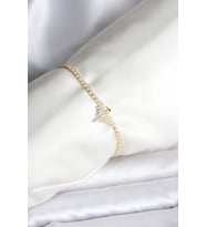 Anka Kuşu Model Zirkon Taşlı Gold Renk Pirinç Su Yolu Kadın Bileklik 5886 - GLST8827-7625