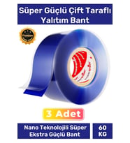 Ekstra Güçlü Hava Su Sızdırmaz İzolasyon Çok Amaçlı Çift Taraflı Silikon Bant 18mm x 1.5m - 3 Adet