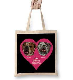 Matilda And Winston The British Bulldog Bez Çanta Uzun Saplı