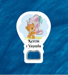 İsimli 1 Yaşında Hediyelik Açacak Magnet