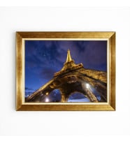 Tablore Paris Eyfel Kulesi Gece Işıkları Manzaralı Çerçeveli Modern Salon Tablosu