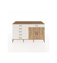 Kronos Konsol Tek Raflı 6 Çekmeceli 2 Kapaklı 176x59x99 Çam-Çam/Aytaşı
