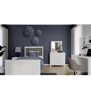 Lora Genç Odası Takımı (4 Kapılı Dolap+Karyola 100x200+Komodin+Çalışma Masası ve Üst Ünite+Kitaplık+Şifonyer+ayna )