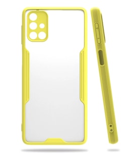 Newface Samsung Galaxy M31S Kılıf Platin Silikon - Sarı