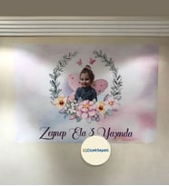 100x70cm Kişiye Özel Resimli Doğum Günü, Parti, Kutlama Arka Fon Afişi