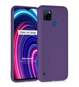 Microsonic Matte Silicone Realme C25Y Kılıf Mor