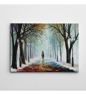 Atlı ve Yol Yağlıboya Reprodüksiyon Kanvas Tablo
