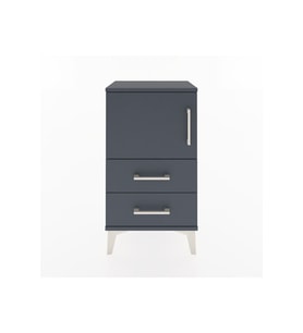 Arges Komodin 2 Raflı 2 Çekmeceli Tek Kapaklı 44x30x80 Antrasit-Antrasit