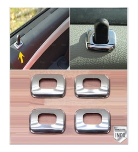 Dacia Logan MCV Krom İç Kilit Buton Çerçeve 4 Parça 2005-2013 Paslanmaz Çelik