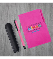 Kişiye Özel UV Baskılı Mimar Temalı Pembe Defter & Pembe Roller Kalem