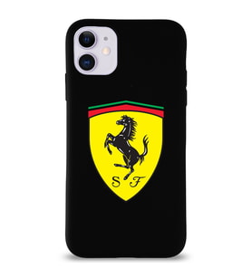 Apple iPhone 11 Uyumlu Lansman Kılıf Ferrari Tasarımlı Altı Kapalı İçi Kadife Kaplı  Kapak (Şeffaf)