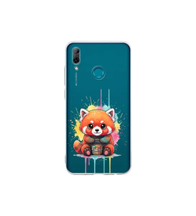 Huawei P Smart 2019 ile Uyumlu Splash Tilki Tasarımlı Şeffaf Silikon Kılıf