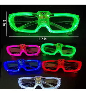 Mey İthalat® Pembe LED Işıklı Parti Gözlüğü 3 Modlu – Glow & Gece Eğlence Gözlüğü