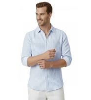 DeepSEA Gri Slim Fit %100 Pamuk Çizgili Erkek Gömlek – Cepli Yazlık Yeni Sezon Gömlek 2602627