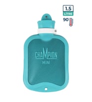Champion Kauçuk Termofor Mini Sıcak Su Torbası, Kokusuz Sıcak Su Torbası Mavi 1,5 L