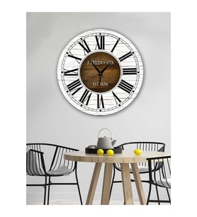 BİLGE LAZER Retro Tasarımlı Duvar Saati 35x35 Cm (Desenli)