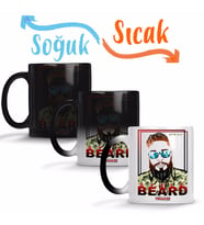 M1 Style Beard Sihirli Kupa Bardak Porselen