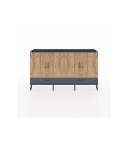 Arges Konsol 6 Raflı 2 Çekmeceli 4 Kapaklı 176x30x99 Antrasit-Çam/Antrasit