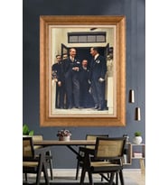Altın Varaklı Çerçeveli Paspartulu Atatürk Tablo DC1261 (Gold)